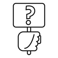 Question request icon outline vector. File screen vector