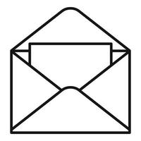 Envelope email icon outline vector. Open newsletter vector