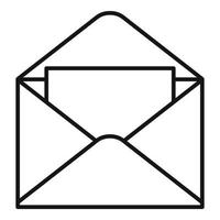 Envelope email icon outline vector. Open newsletter vector