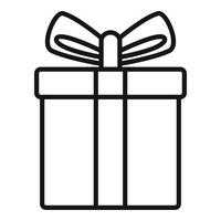 vector de contorno de icono de caja de regalo. paquete de entrega