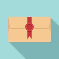 Envelope message icon flat vector. Mail letter vector