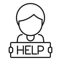 Help request icon outline vector. Information service vector