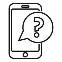 Phone request icon outline vector. Online form vector