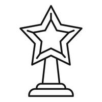 vector de contorno de icono de trofeo de estrella. premio ganador