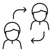 Worker comparison icon outline vector. Compare business vector