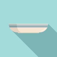Lunch plate icon flat vector. Dinner dish vector