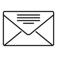 Stamp envelope icon outline vector. Paper post vector
