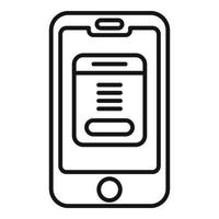 vector de contorno de icono de marketing de smartphone. servicio modelo