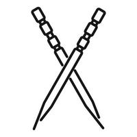 Crossed toothstick icon outline vector. Tooth stick vector