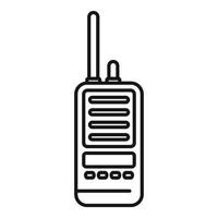 vector de contorno de icono de walkie talkie de rescate. transceptor de radio