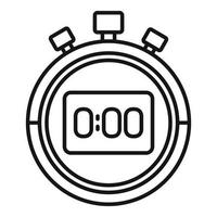 Digital stopwatch icon outline vector. Stop timer vector