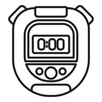 Finish stopwatch icon outline vector. Clock stop vector