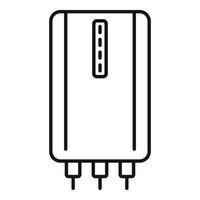 vector de contorno de icono de banco de energía de teléfono móvil. cargar teléfono