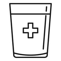 vector de contorno de icono de vaso de agua médica. botella de bebida