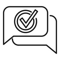 Quality chat icon outline vector. Ask question vector