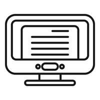 Monitor test icon outline vector. Book final vector