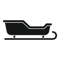 Xmas sleigh icon simple vector. Santa sled vector