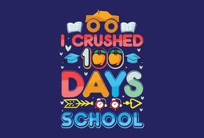 100 days of school colorful typography t shirt design bundle for print on demand vector