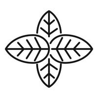 vector de contorno de icono de hoja de especias de albahaca. planta de hierbas