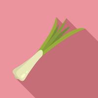 Scallion chive icon flat vector. Herb onion vector