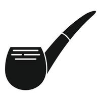 vector simple de icono de pipa de humo de tabaco. viejo fumador
