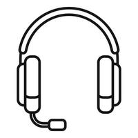 Headset mic icon outline vector. Microphone headphone vector