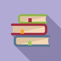 Exam book stack icon flat vector. Final study vector