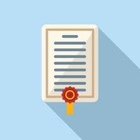 Paper diploma icon flat vector. Book final vector