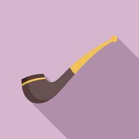 Sherlock smoke pipe icon flat vector. Old smoker vector