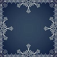 Christmas frame with drawn snowflakes on the edges vector
