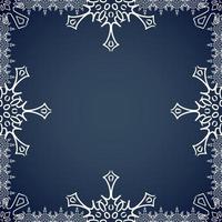 Christmas frame with drawn snowflakes on the edges vector