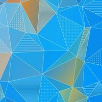 Abstract geometric background with blue and orange textured triangles vector