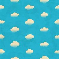 Vintage aged seamless pattern with clouds in the sky vector