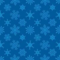 Seamless Christmas blue pattern with random drawn snowflakes vector