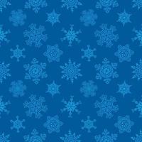 Seamless Christmas blue pattern with random drawn snowflakes vector