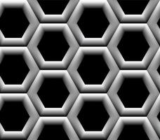 patrón transparente con celdas hexagonales en blanco y negro vector