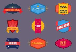 Set of flat colored Original and Premium labels vector