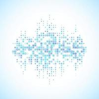 Christmas sound and music waveform made of different scattered snowflakes vector