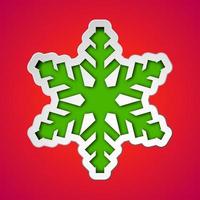 Card with cut out christmas snowflake silhouette vector