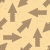 Seamless pattern with vintage arrows made of stars on grungy paper vector
