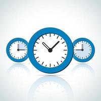 iconos de reloj mecánico de estilo comercial plano azul vector