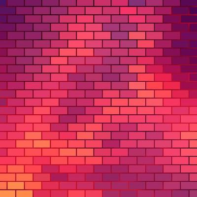 Sundown themed blurry background with brick grid