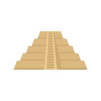 Maya pyramid icon flat isolated vector