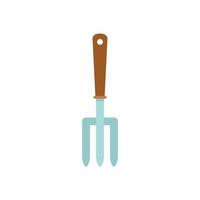 Fertilizer handle fork icon flat isolated vector