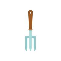 Fertilizer handle fork icon flat isolated vector