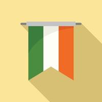 Ireland banner icon flat vector. Irish flag vector