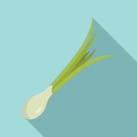 Chive basil icon flat vector. Fresh onion vector