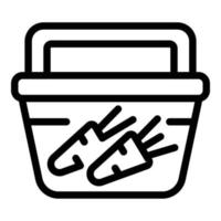 Carrot food box icon outline vector. School meal vector