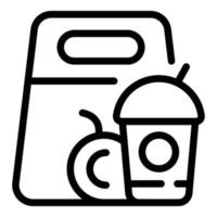 Snack break icon outline vector. Lunch box vector