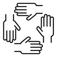 Trust teamwork icon outline vector. Partnership business vector